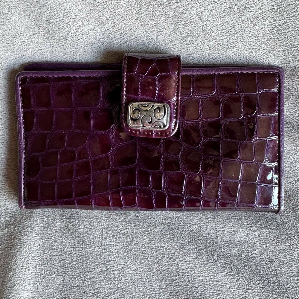 Brighton   Purple Crocodile-Embossed Women's Wallet